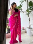 Pink Chiffon Silk Saree