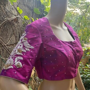 pure silk hand embroidery blouse