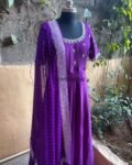 Hand embroidered Anarkali with pure handloom  banarasi dupatta