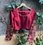 pure silk hand embroidery blouse