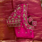 pure silk hand embroidery bridal blouse