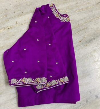 Purple hand embroidery blouse