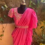 Ruffle saree with blouse