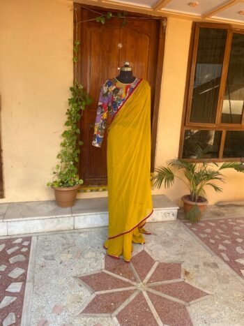 haldi outfit silk saree blouse