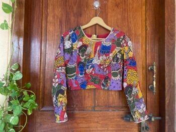 Hand embroidered Hand painted kalamkari blouse