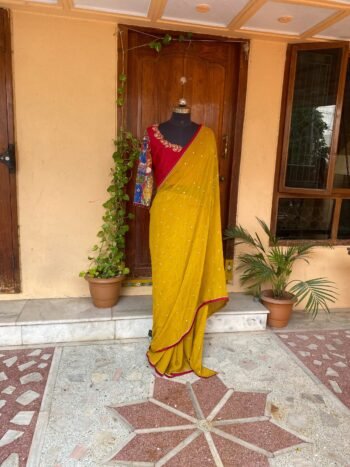 haldi outfit silk saree blouse