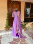 Hand embroidered Anarkali with pure bandhani dupatta