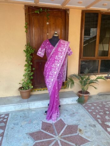 Pure organza saree blouse