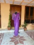 Pure linen saree with stitched blouse