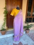 Lavender Tissue Silk Saree: Embroidered Blouse, Banarasi Silk