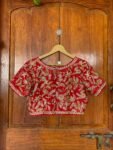 pure silk hand embroidery bridal blouse