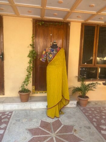 haldi outfit silk saree blouse