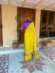 Yellow Tissue Silk Saree: Embroidered Banarasi Blouse, USA