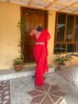 Ruffle saree with blouse