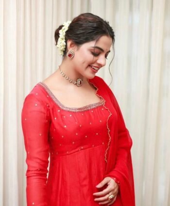 Hand embroidered Anarkali with pants