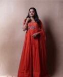 Hand embroidered Anarkali dress