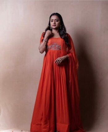 Hand embroidered Anarkali dress