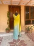 Saree with sleeveless blouse