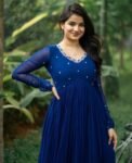 Blue Anarkali suit usa