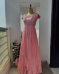 Light Pink Anarkali Suit: Hand Embroidered Zardosi Indian