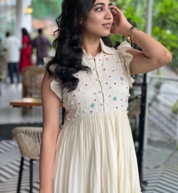 Hand embroidered Anarkali dress