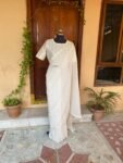 Pure Handloom cream chanderi saree with blouse