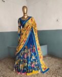 Hand-Painted Kalamkari Lehenga Set: Silk Crop Top, Embroidered