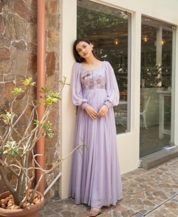 Hand embroidered Anarkali dress