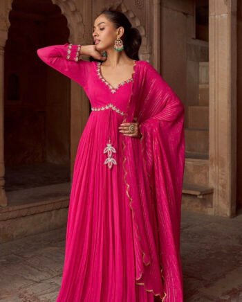 Pink Anarkali suit usa