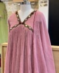Hand embroidered light pink Kurta with dupatta