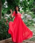 Pinkish red  Anarkali suit usa