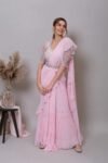 Ruffle saree with blouse