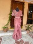 Pink Ruffle saree