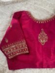 pure silk pinkhand embroidery blouse