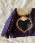 Navy blue silk hand embroidery blouse