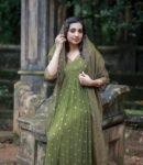 Hand embroidered Anarkali with pants