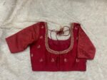 pure silk red hand embroidery blouse