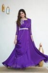 Hand embroidered Anarkali with dupatta