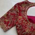 pure silk hand embroidery bridal blouse