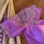 Lavender hand embroidery blouse