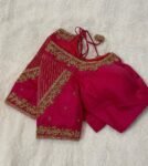 pure silk pink hand embroidery blouse