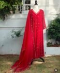 Hand embroidered Anarkali with pants