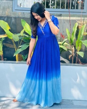 Hand embroidered Anarkali dress