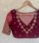 pure silk hand embroidery blouse