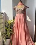 Pink Anarkali Suit: Hand Embroidered Zardosi Indian Dress