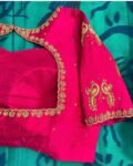 Pink pure silk hand embroidery blouse