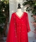 Hand embroidered Anarkali with pants