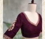pure velvet hand embroidery blouse