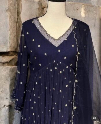 Hand embroidered Anarkali with pants