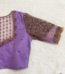 Lavender hand embroidery blouse